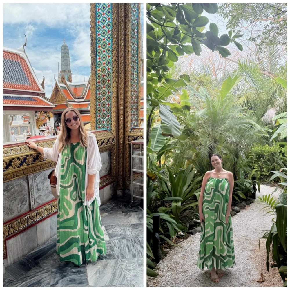 Farm Rio Tropical Boardwalk Maxi Dress Green Vacation Dress Medium - Picture 1 of 7